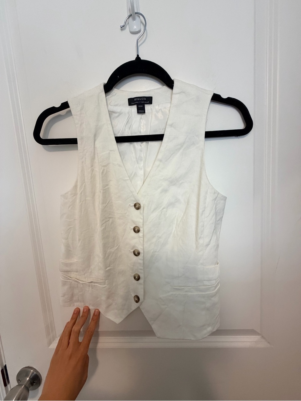 RW&CO. White Tailored Suit Vest